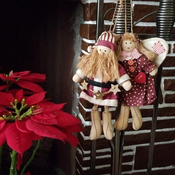 Vintage cloth Christmas angel & santa - Picture 8 of 8